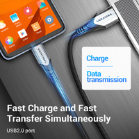 Vention Micro USB kabel 3A nylonowa szybka ładowarka USB typ C kabel danych do Samsung Xiaomi LG Android Micro USB kable telefonów komórkowych 3